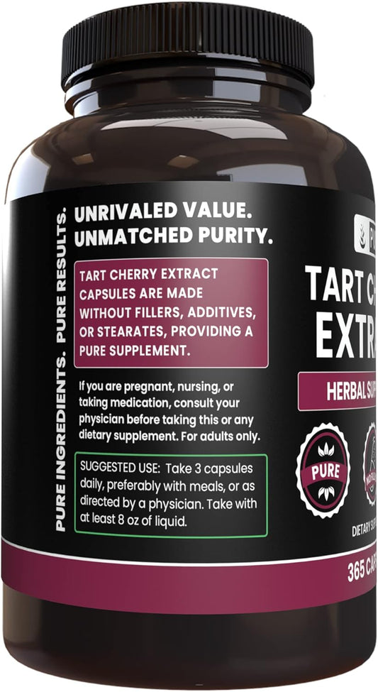 Pure Original Ingredients Tart Cherry Extract (365 Capsules) No Magnesium Or Rice Fillers, Always Pure, Lab Verified