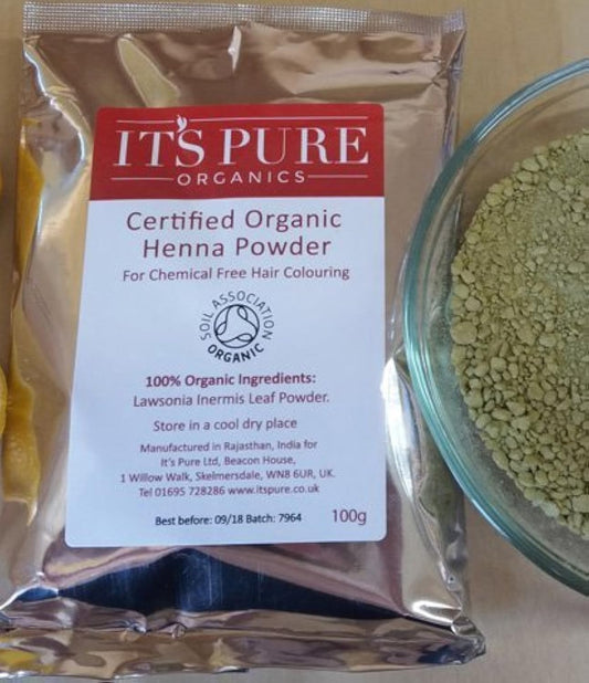 Certified Organic Pure Henna Powder 200G