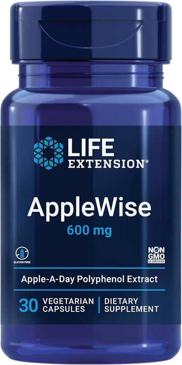 Life Extension Applewise, Apple Polyphenol Extract For Heart, Cellular And Colon Health, Gluten Free, Non-Gmo, Vegetarian, 30 Capsules