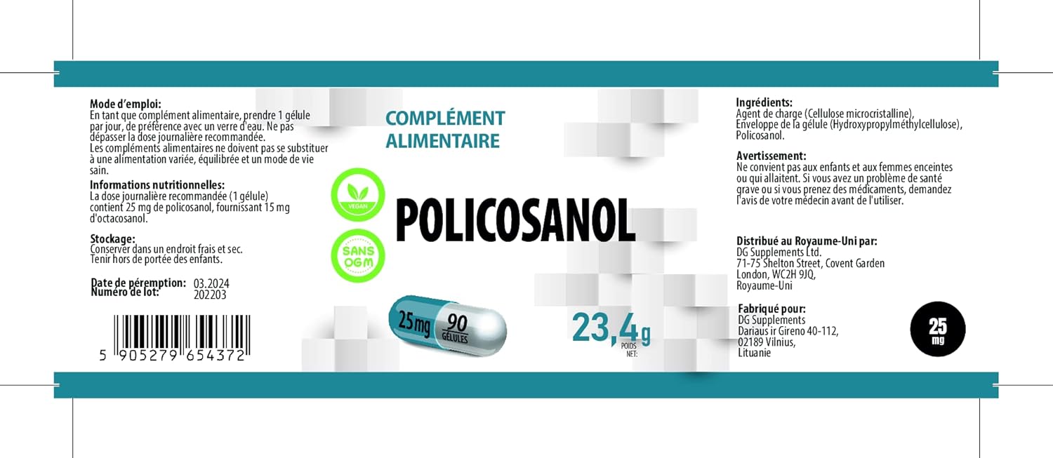 Hepatica Policosanol 25Mg | 90 Vegan Capsules | High Strength Cholesterol & Heart Health Support | 3Rd Party Lab Tested | Non-Gmo & Gluten-Free