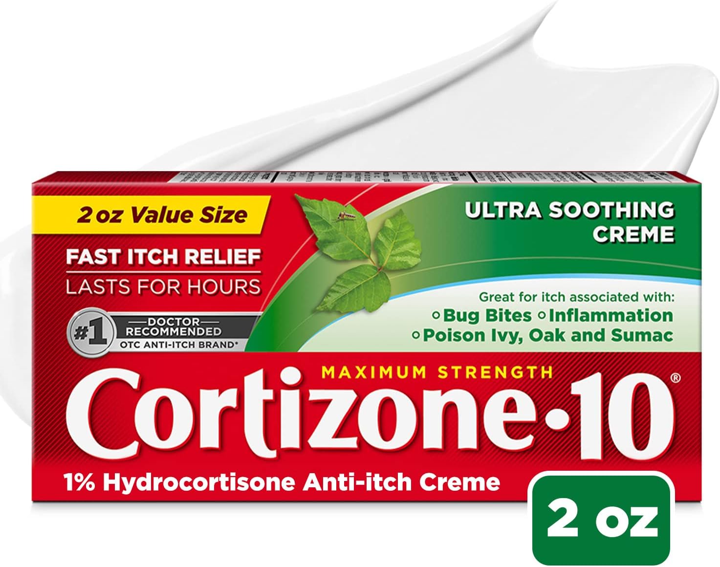 Cortizone 10 Maximum Strength Ultra Soothing Anti-Itch Cream, 1% Hydrocortisone Creme, 2 oz