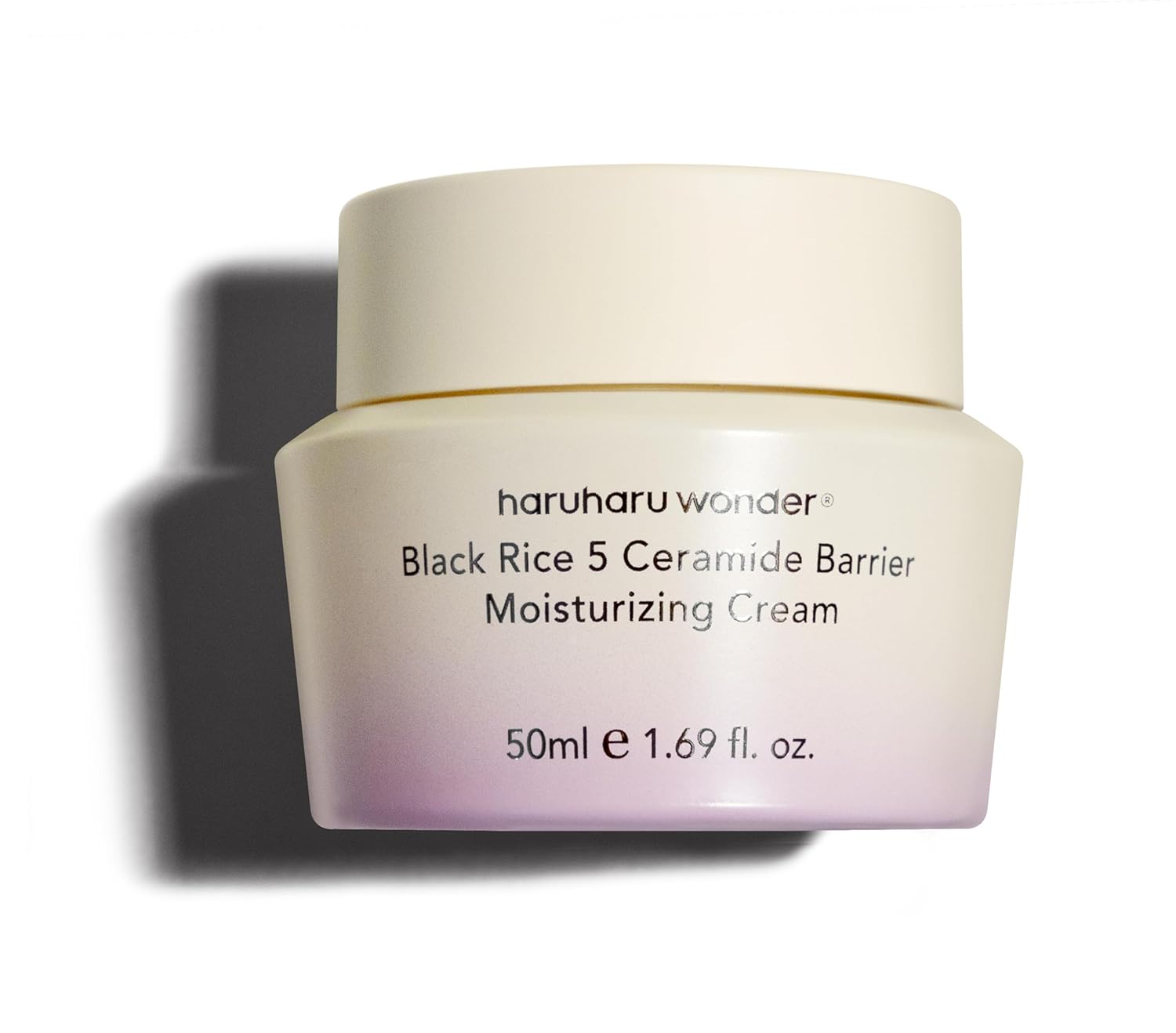 Haruharu Wonder Black Rice 5 Ceramide Barrier Moisturizing Cream, Daily Skin Barrier Care, Long-Lasting Hydration, Soothing & Nourishing, Ceramide Capsules, Korean Skincare, 1.69 Fl.Oz