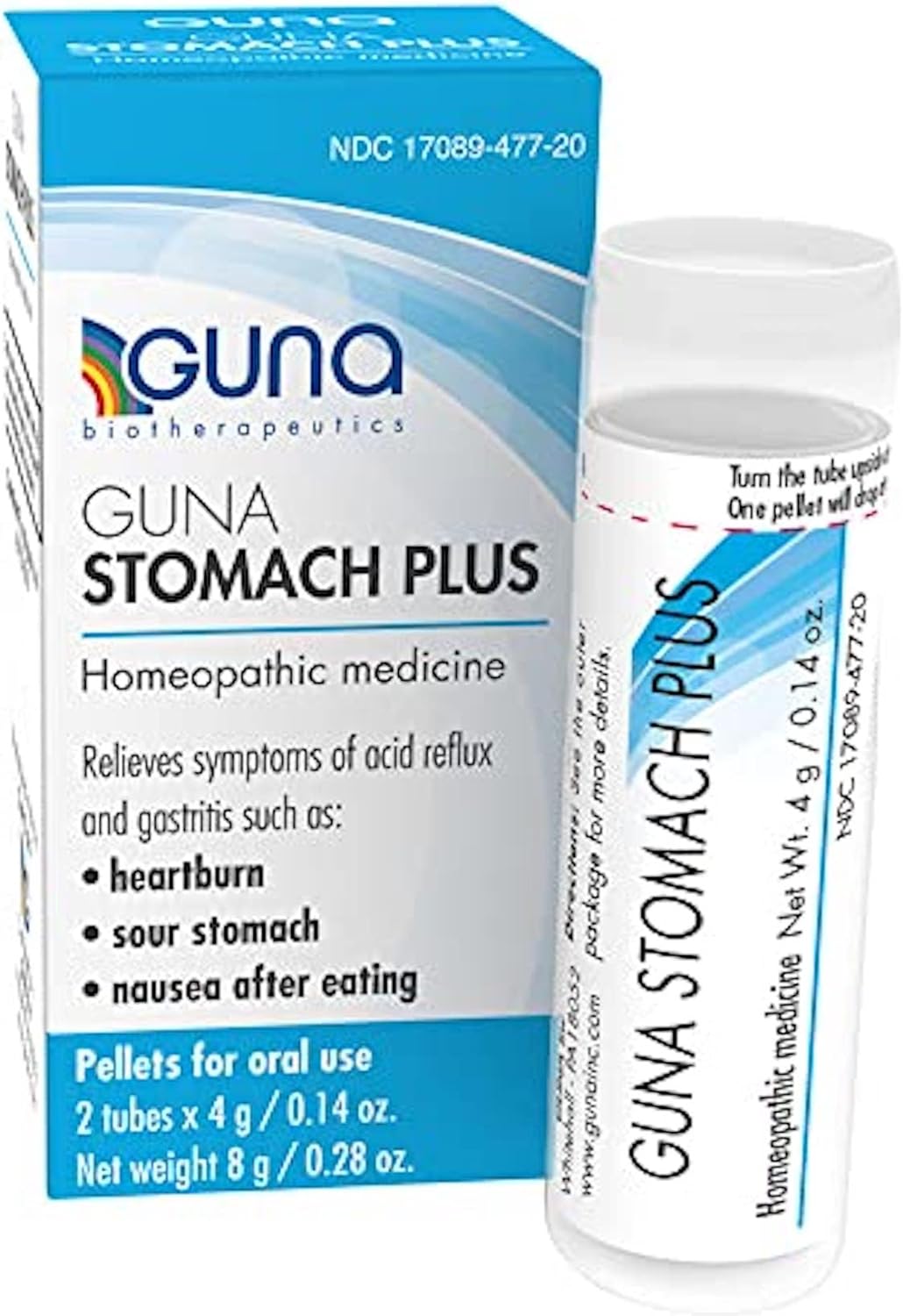 GUNA Stomach Plus Homeopathic Digestive Stomach Acid Balance - 2 Tubes