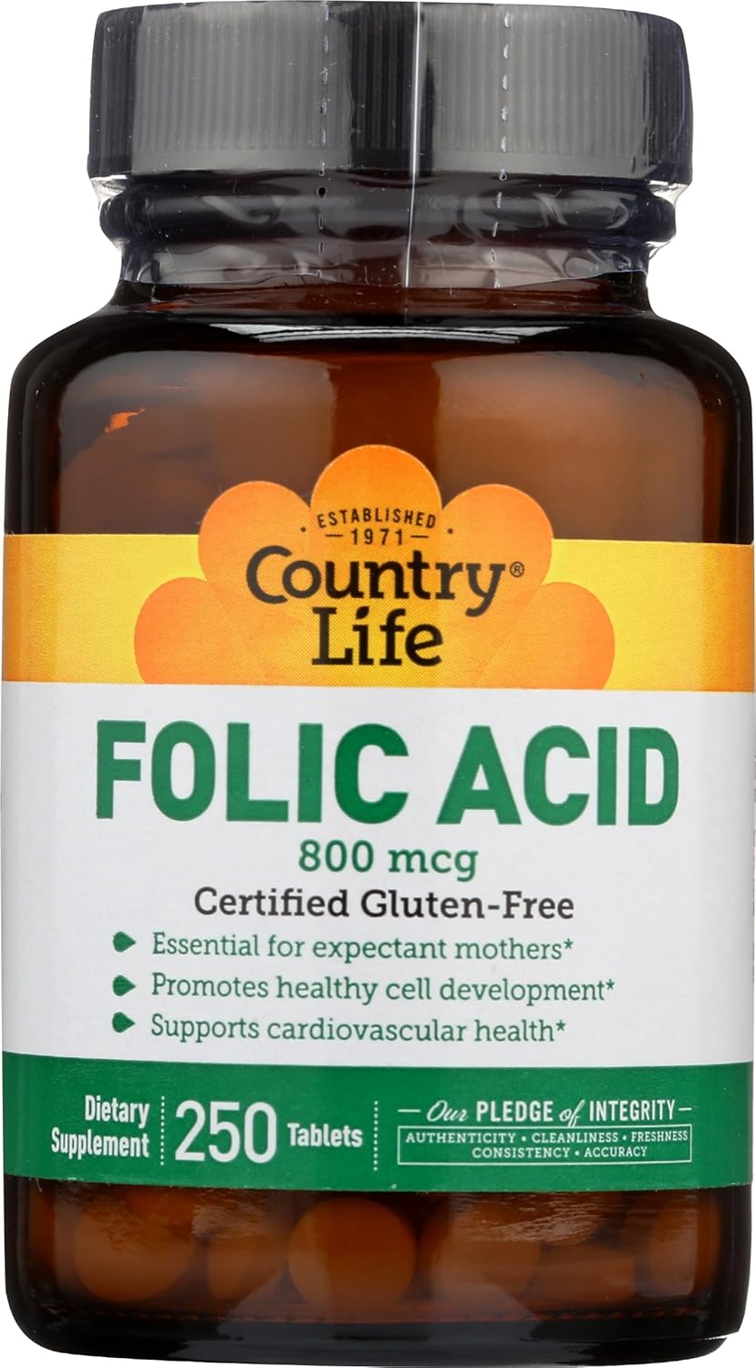 Country Life - Folic Acid 800 Mcg - 250 Tablets
