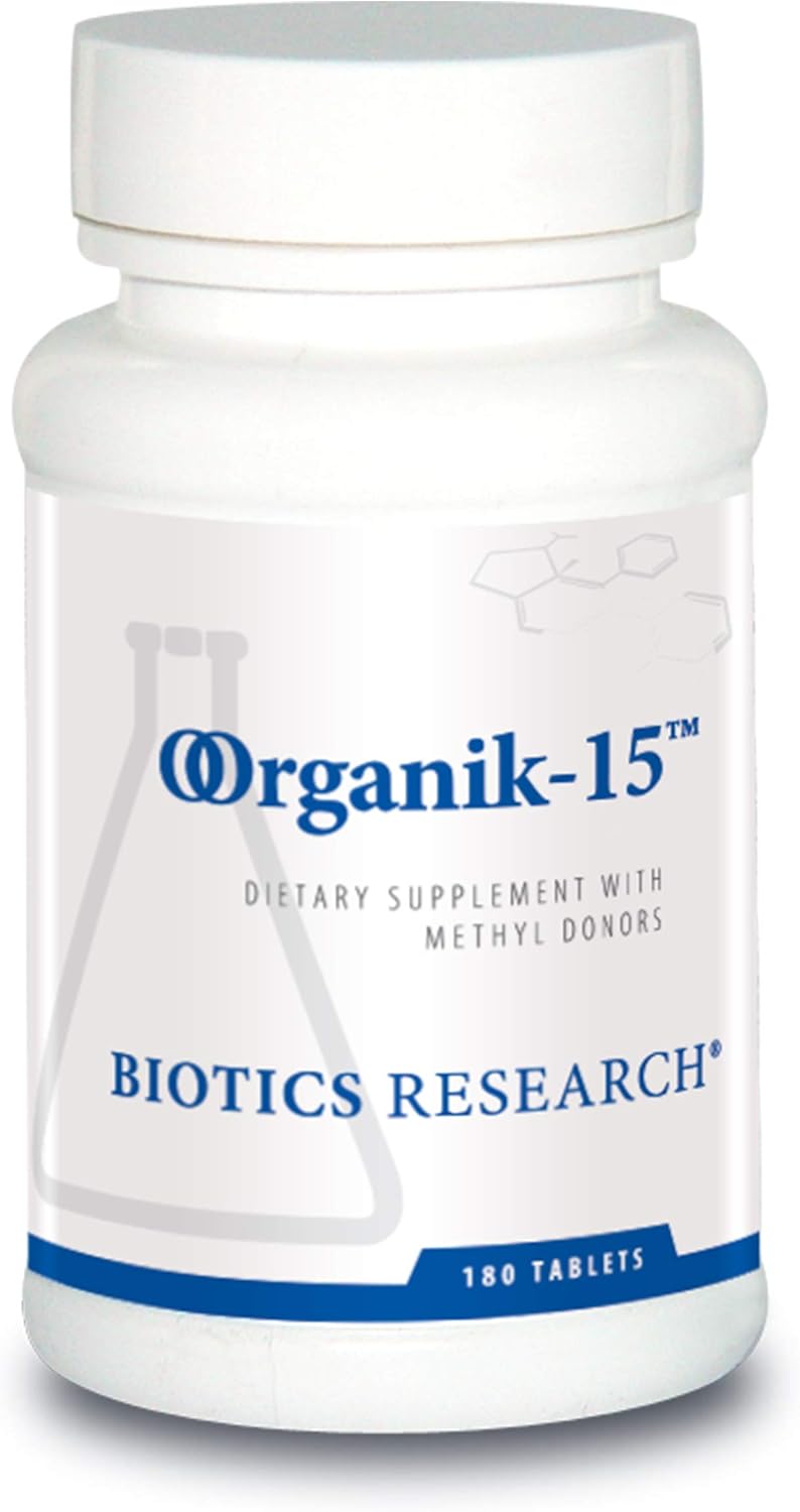 Biotics Research Organik 15 Methyl Donors And Acceptors Dimethylglycine. Enhances Oxygen Utilization. Potent Antioxidant Activity. Athletic Performance. Supports Muscle Strength 180 Tabs