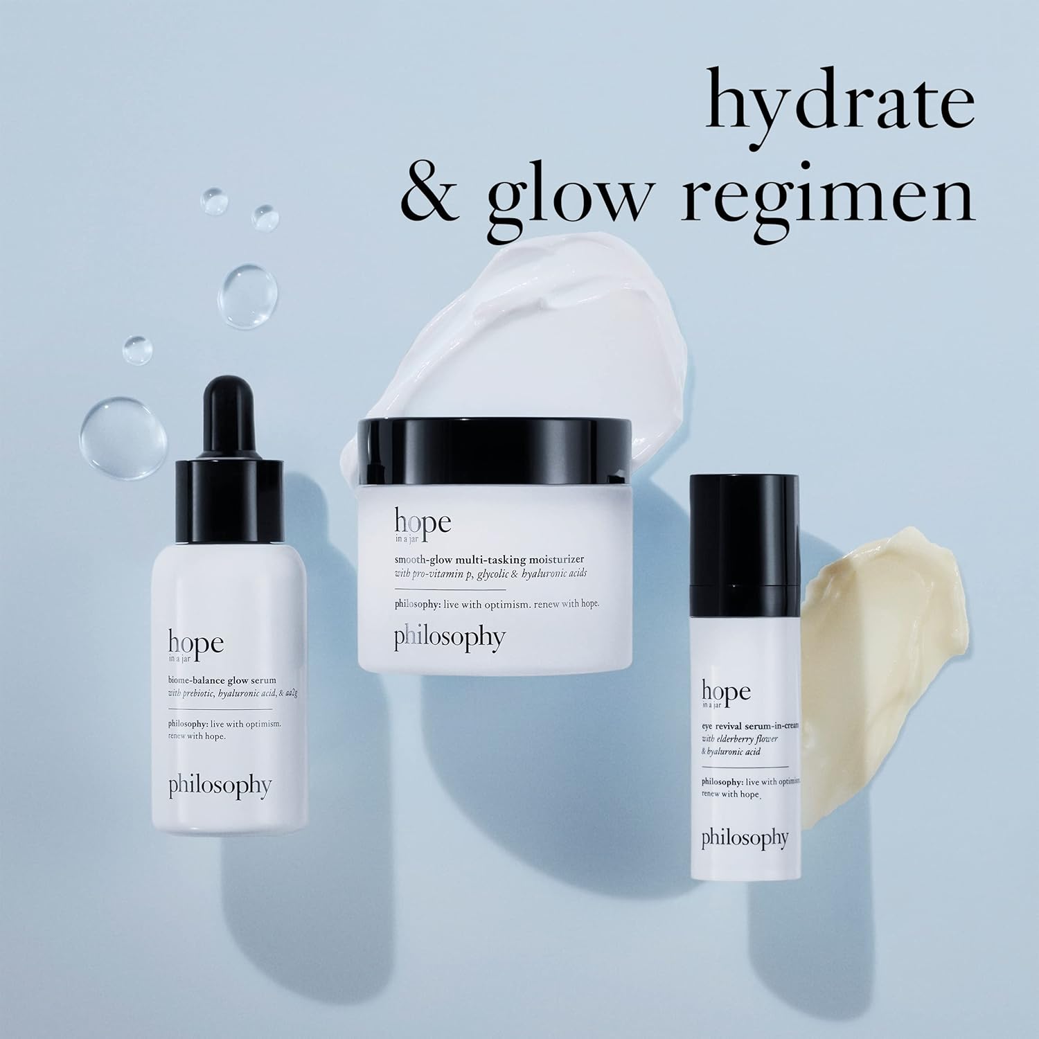 Philosophy Hope In A Jar Smooth-Glow Multi-Tasking Moisturiser 60Ml, With Hyaluronic Acid, Glycolic Acid & Pro-Vitamin P, Treat Dehydrated Skin, Fine Lines & Wrinkles