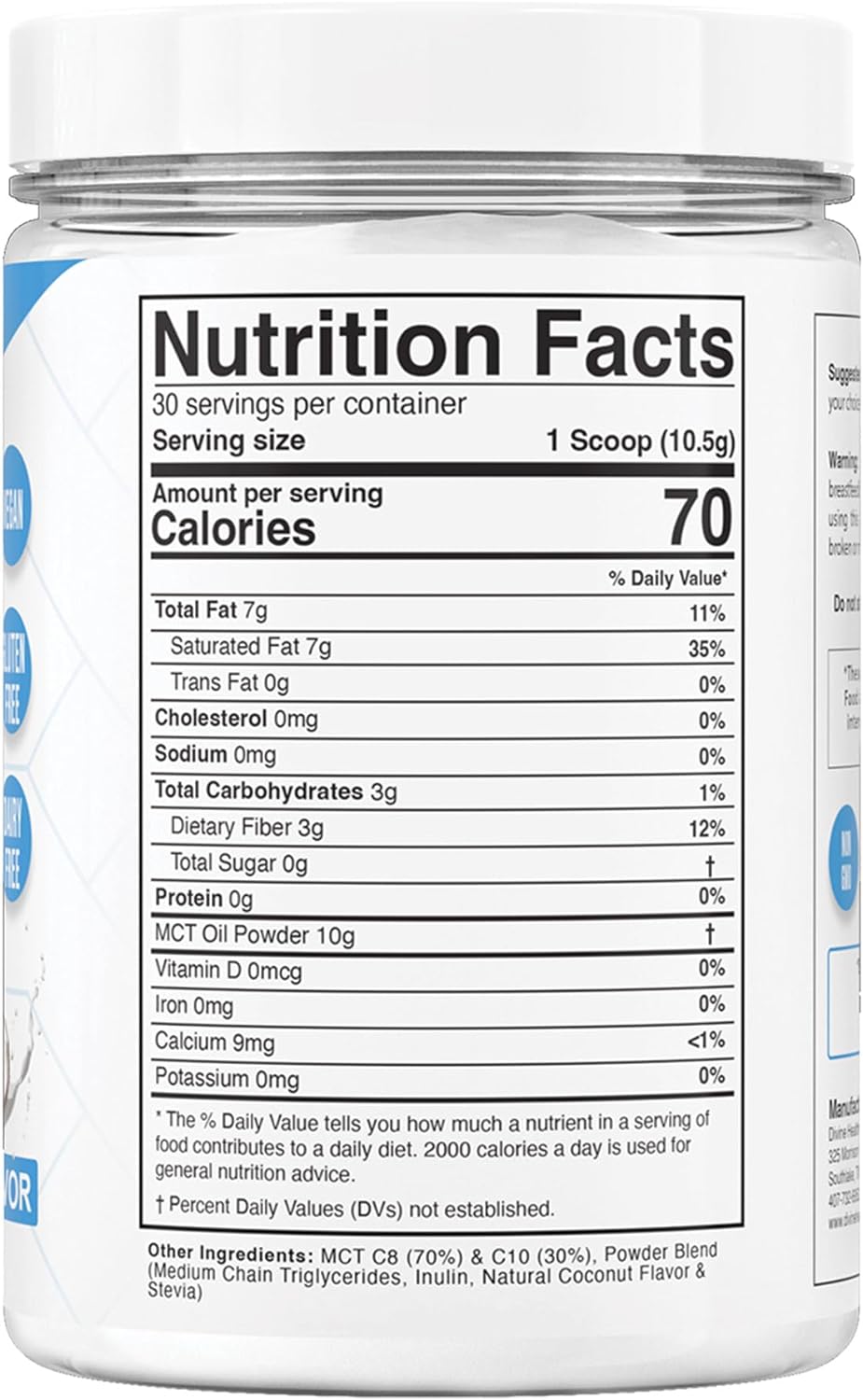 Keto Zone MCT Oil Powder | Coconut Cream Flavor | 30 Day Supply | 75/C8 25/C10 | 0 Net Carbs | All Natural Keto Approved For Ketosis |