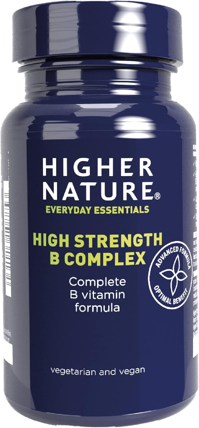 Higher Nature - High Strength - Vitamin B Complex - Reduce Tiredness - Supports Nervous System - Vegan Friendly - 90 Capsules