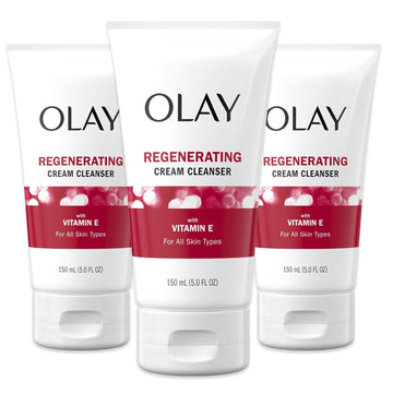 Olay Regenerist Regenerating Cream Cleanser Face Wash, 5 Fl Oz, Pack Of 3