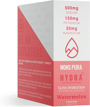 Hydra Watermelon Electrolyte Drink Mix - 30 Count