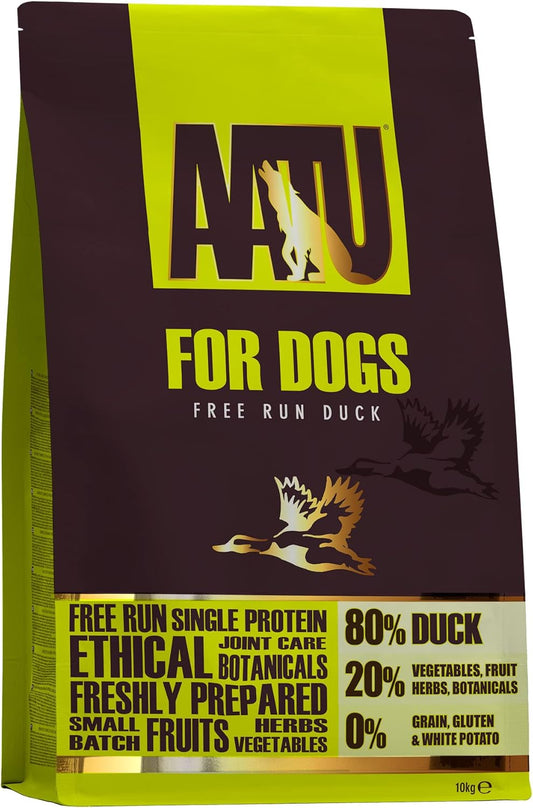 AATU 80/20 Complete Dry Dog Food, Duck 10kg - Dry Food Alternaitve to Raw Feeding, High Protein. No Nasties, No Fillers?AD10