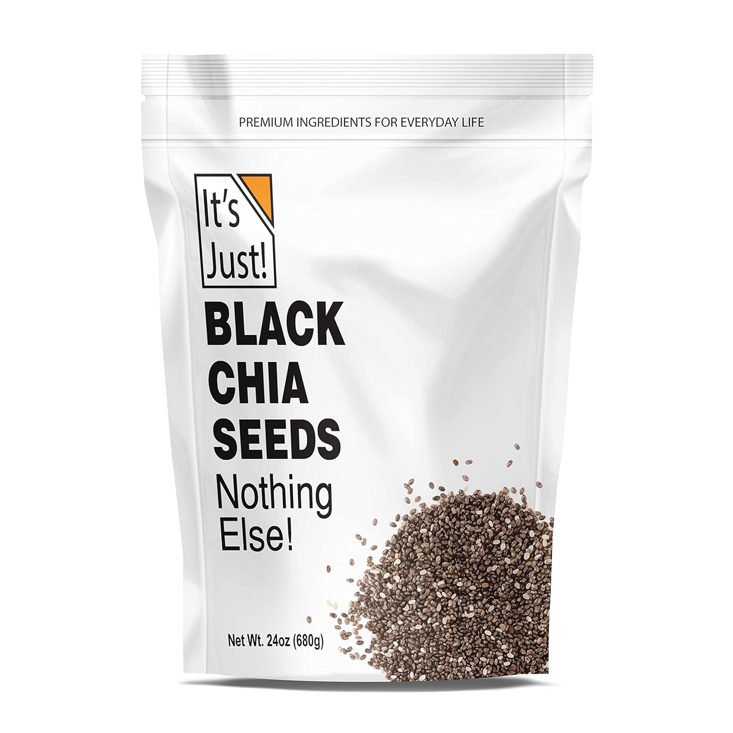 It'S Just - Black Chia Seeds, (1.5Lbs) Plant Based Omega-3, Non-Gmo, Keto Friendly, Source Of Fiber, 24Oz