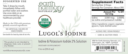 Organic Lugol'S Iodine (2-Pack), Iodine And Potassium Iodide 2% Solution 3000 Mcg - Liquid Supplement Drops For Thyroid Support For Women & Men, Metabolism Health, Detox Boost - 395 Servings (2 Fl Oz)