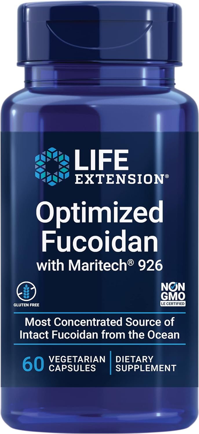 Life Extension Optimized Fucoidan With Maritech 926 - Fucoidan Supplement - Wild-Harvested Wakame From Ocean Extract For Immune Health Support - Non-Gmo, Gluten-Free, Vegetarian - 60 Capsules