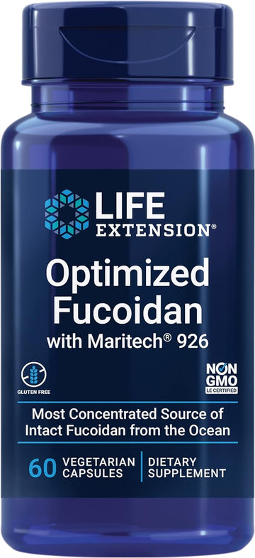 Life Extension Optimized Fucoidan With Maritech 926 - Fucoidan Supplement - Wild-Harvested Wakame From Ocean Extract For Immune Health Support - Non-Gmo, Gluten-Free, Vegetarian - 60 Capsules
