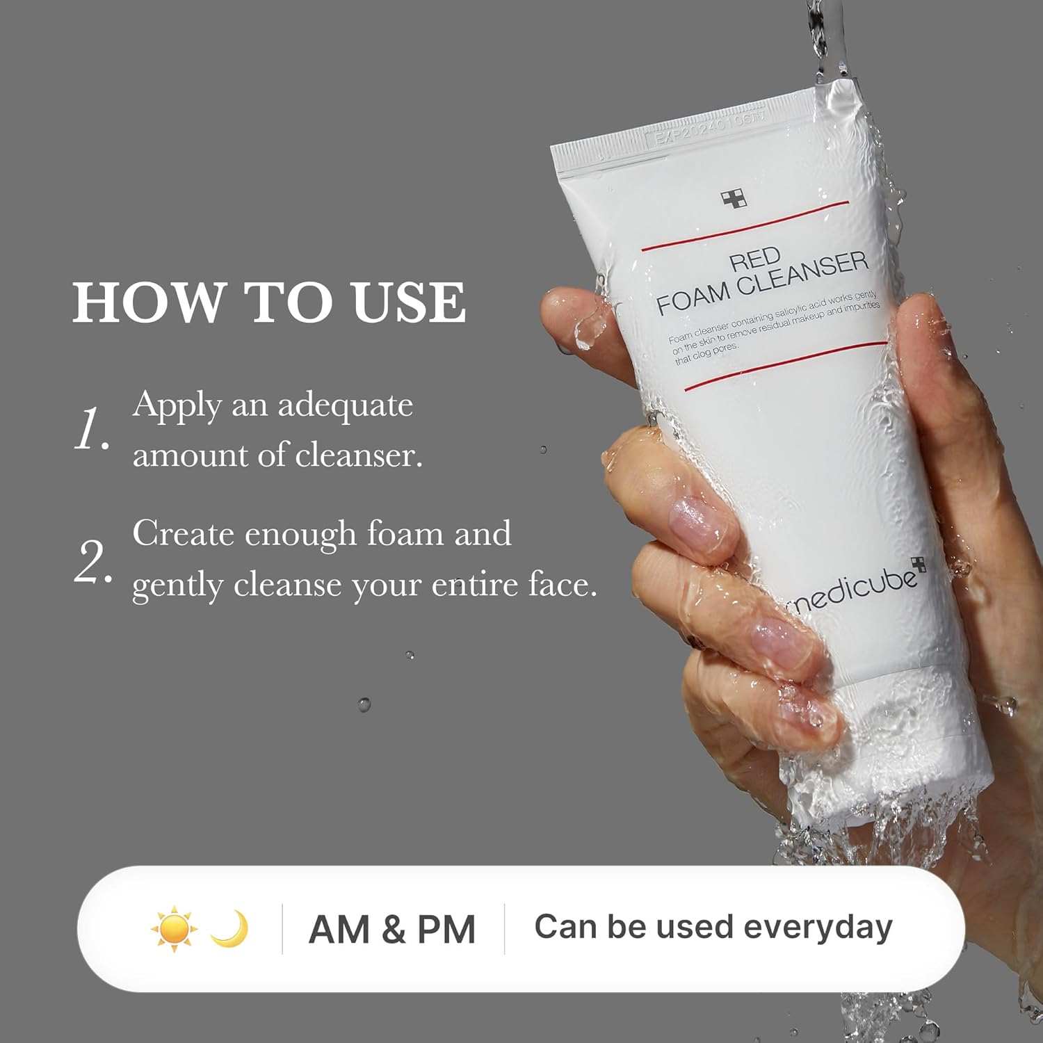 Medicube Red Foam Cleanser - Deeply Cleanses, Remove Impurities, Control Sebum, | Korean Skincare : Beauty & Personal Care