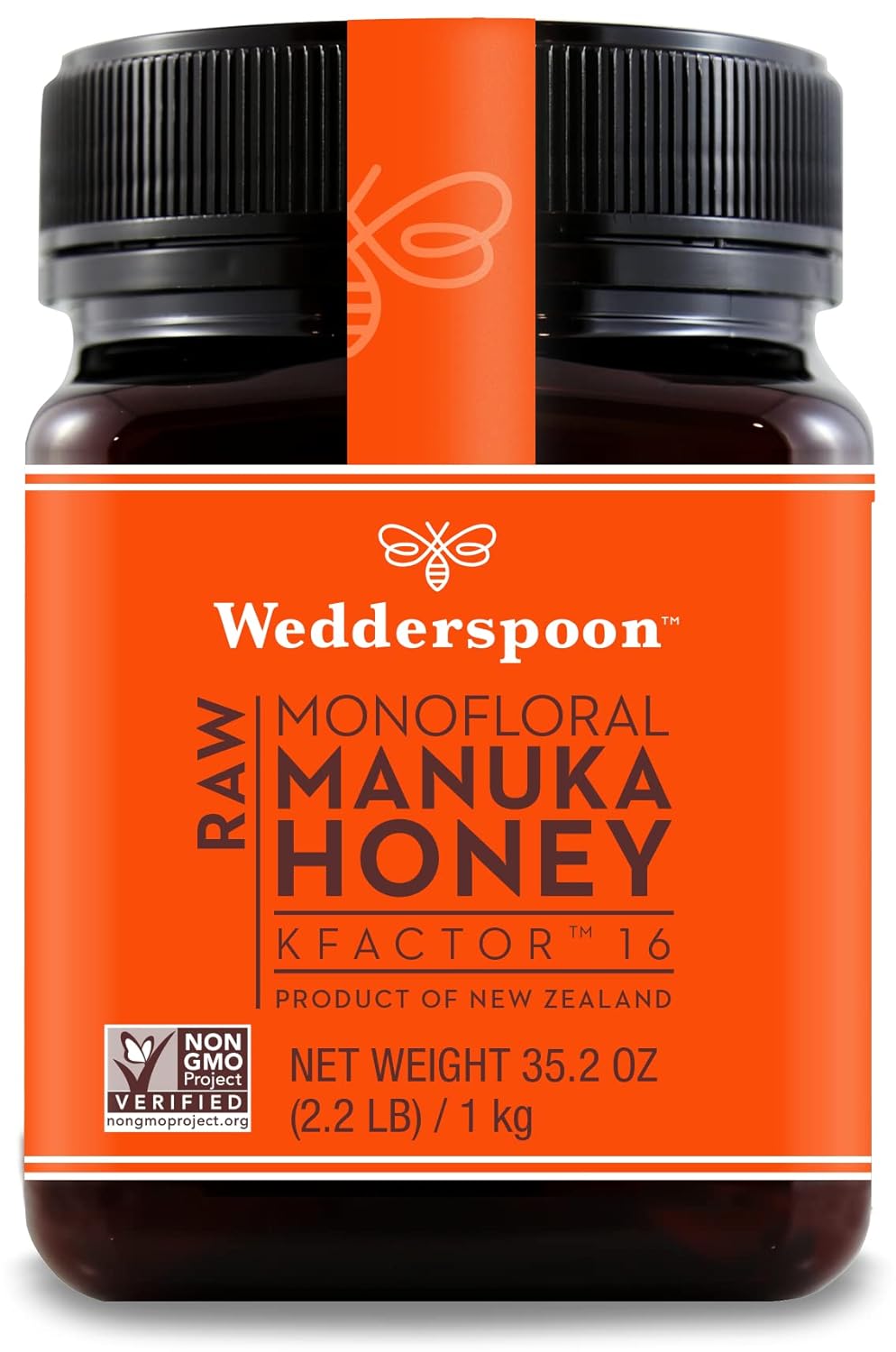 Wedderspoon Raw Premium Manuka Honey, KFactor 16, 35.2 Oz, Unpasteurized, Genuine New Zealand Honey, Traceable From Our Hives To Your Home