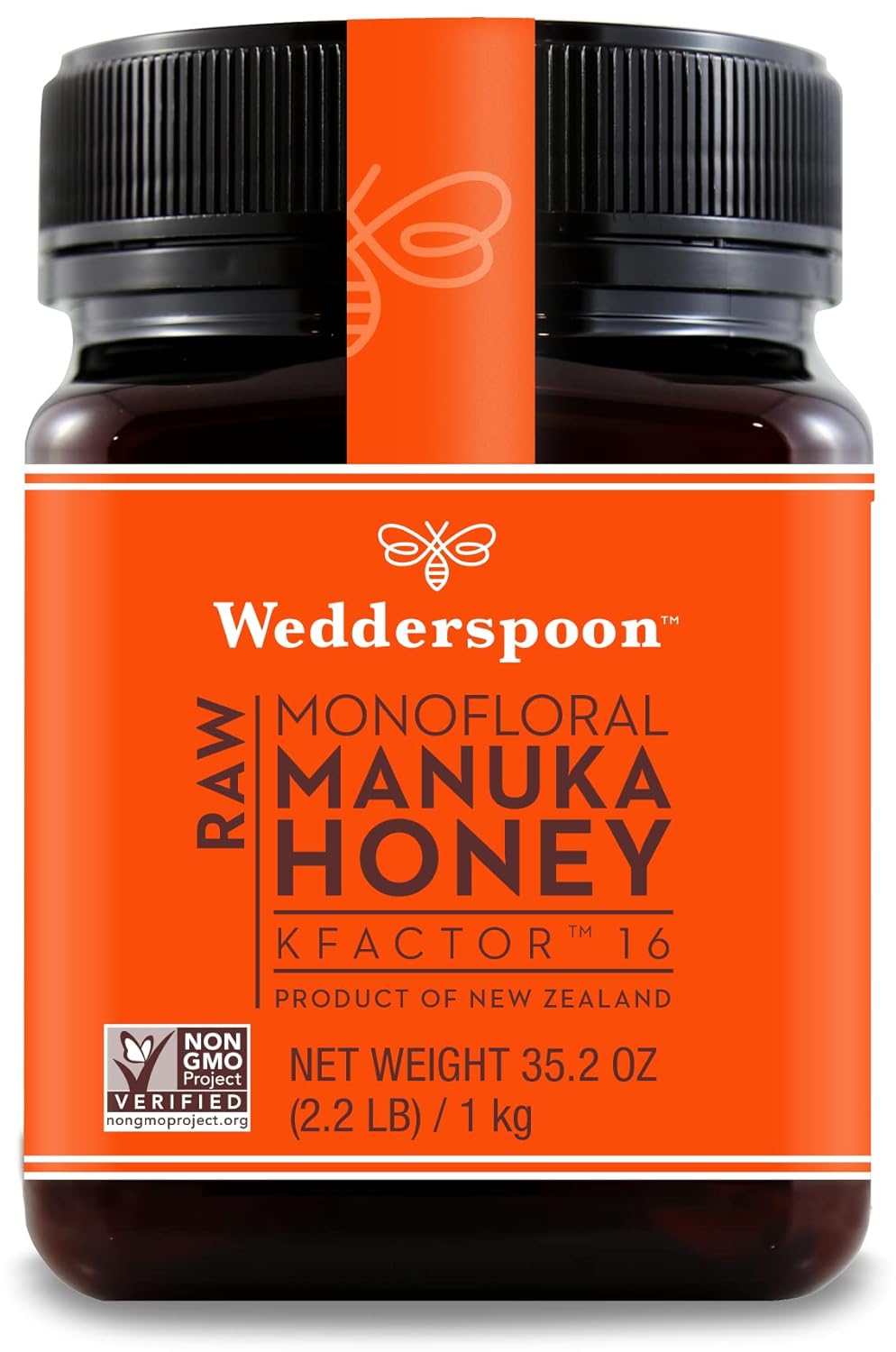 Wedderspoon Raw Premium Manuka Honey, Kfactor 16, 35.2 Oz, Unpasteurized, Genuine New Zealand Honey, Traceable From Our Hives To Your Home