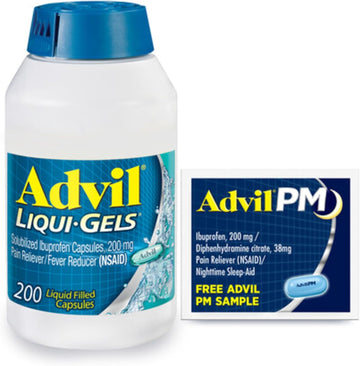 Advil Liqui-Gels Pain Reliever And Fever Reducer, Pain Medicine For Adults With Ibuprofen 200Mg For Headache, Backache, Menstrual Pain And Joint Pain Relief - 160 Liquid Filled Capsules
