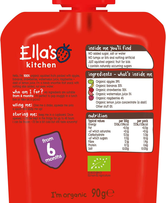 Ella'S Kitchen The Red One Organic Smoothie Fruits Multipack 5 X 90 G