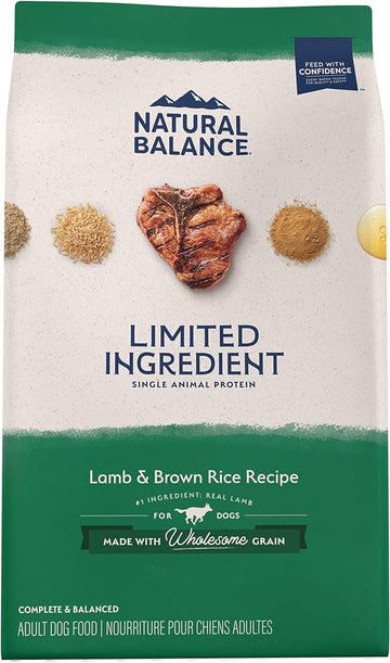 Natural Balance Limited Ingredient Adult Dry Dog Food with Healthy Grains, Lamb & Brown Rice Recipe, 12 Pound (Pack of 1)