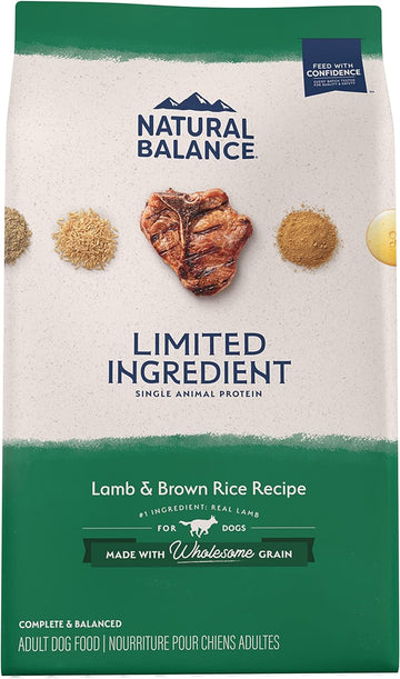 Natural Balance Limited Ingredient Adult Dry Dog Food With Healthy Grains, Lamb & Brown Rice Recipe, 12 Pound (Pack Of 1)