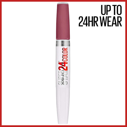 Maybelline Super Stay 24, 2-Step Liquid Lipstick Makeup, Long Lasting Highly Pigmented Color With Moisturizing Balm, Firmly Mauve, Mauve, 1 Count