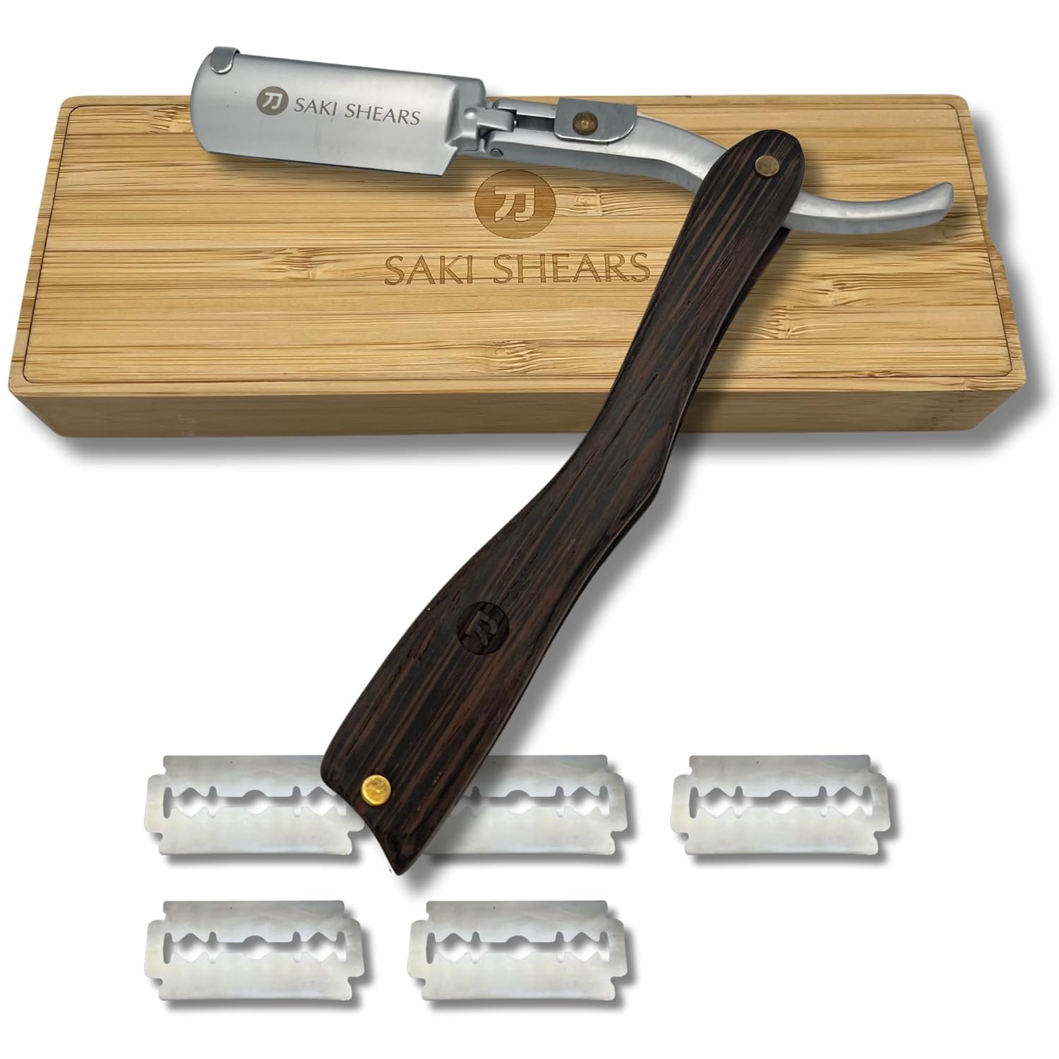 Straight Edge Shaving Razor With Disposable Blades For Classic Men'S Shaving (Light Brown)