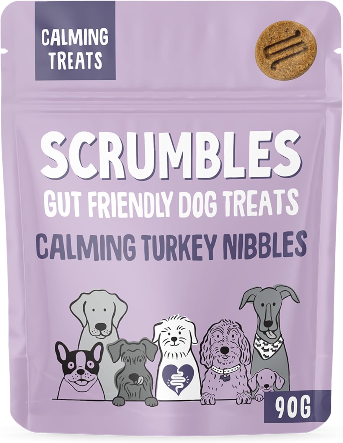Scrumbles Nibbles, 100% Natural, Calming Dog Treats, Grain Free Turkey Training Treats, 100g pouch?DT-TN single