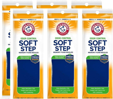 Arm & Hammer Odor Control Soft Step Insoles, Memory Foam Insoles For Men, Best Insoles For Standing All Day, Foot Insoles, Shoe Insoles