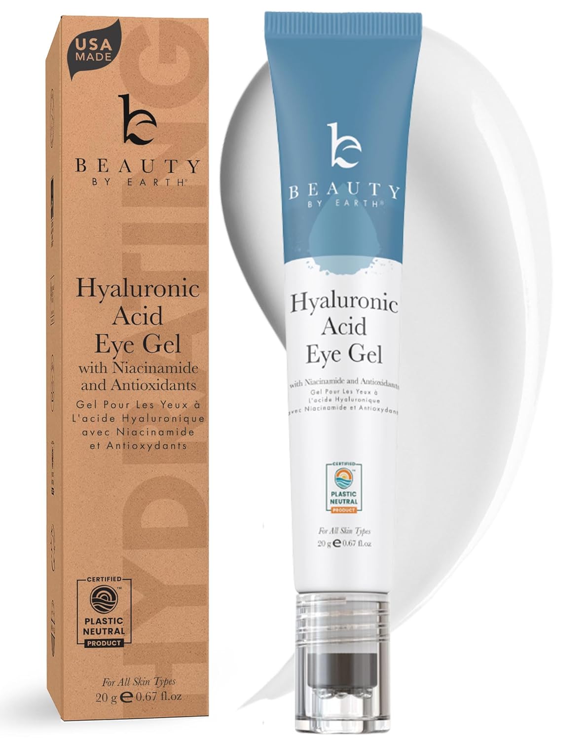 Eye Cream - Usa Made With Natural & Organic Ingredients, Cooling Eye Gel & Under Eye Brightener, Dark Circles Under Eye Treatment With Hyaluronic Acid & Glycerin, Reduces Puffiness & Under Eye Bags