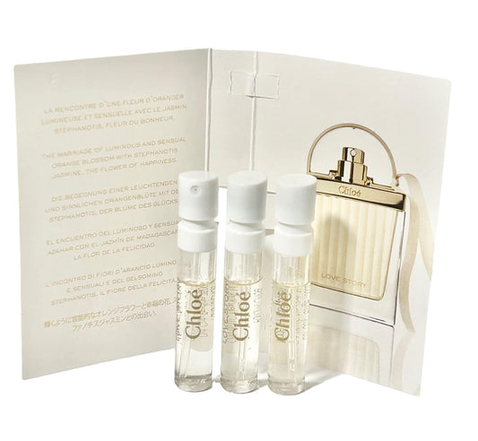 Chloe Love Story Sample Perfume Women Spray 1.2 Ml / 0.04 Oz - Set Of 3
