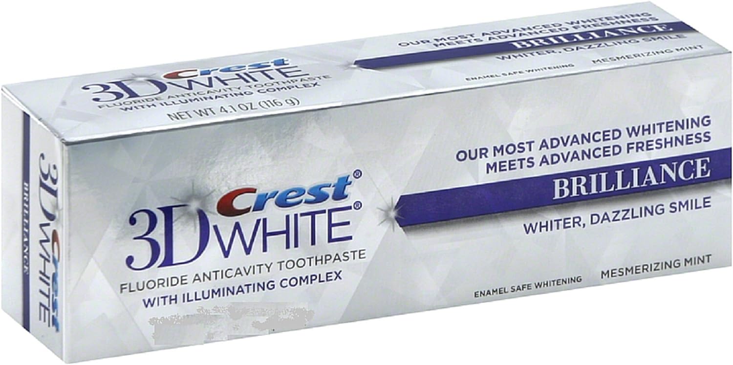 Crest 3D White Vivid Fluoride Anticavity Toothpaste - 0.85 Oz - Radiant Mint - 3 Pk : Health & Household