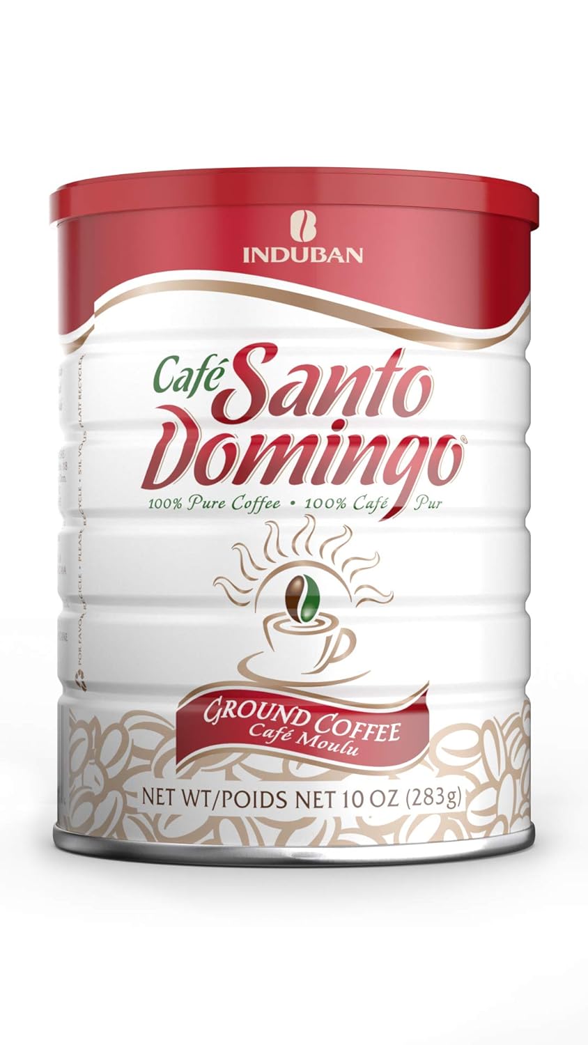 Santo Domingo Coffee, 10 oz Can, Ground Coffee, Medium Roast - Product from the Dominican Republic (Pack of 4) : Everything Else