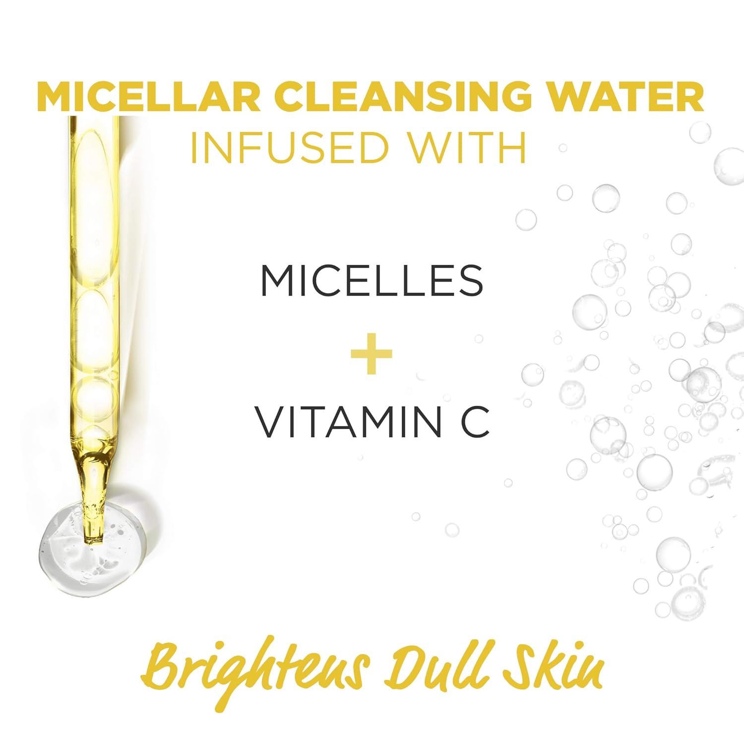 Garnier Micellar Water With Vitamin C, Facial Cleanser & Makeup Remover, Brightening & Hydrating, For All Skin Types, Vegan, Cruelty Free, 13.5 Fl Oz (400Ml), 1 Count