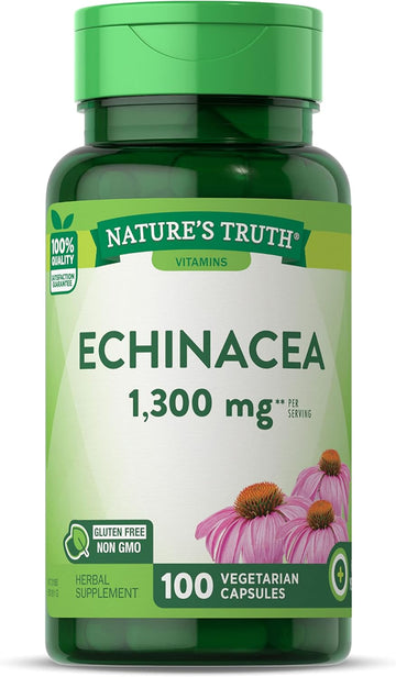 Echinacea Extract Capsules | 1300Mg | 100 Count | Non-Gmo & Gluten Free | By Nature'S Truth