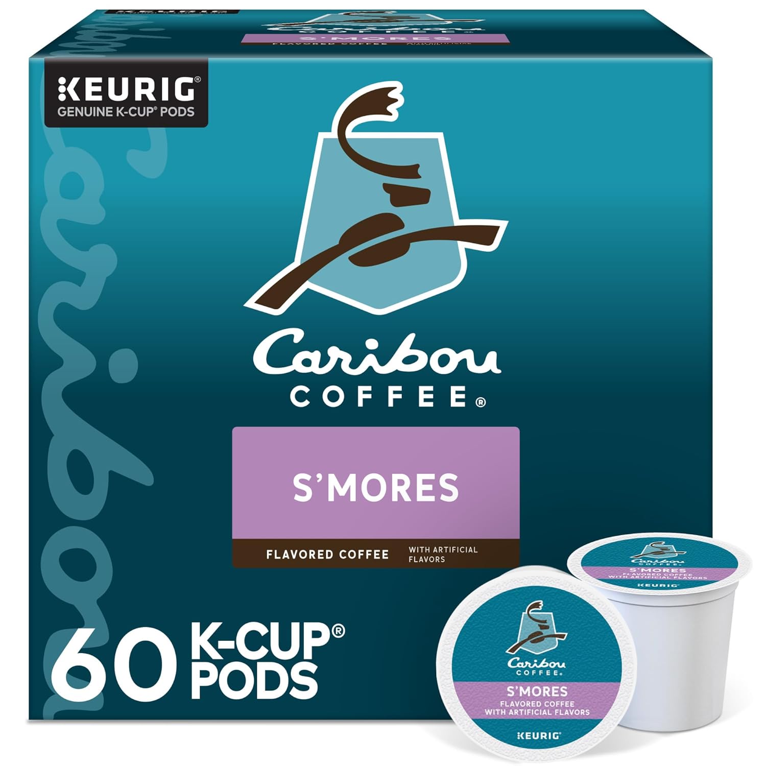 Caribou S’Mores Cabin Coffee, Single Serve Keurig K-Cup Pods, Medium Roast Coffee, 60 Count (6 Packs Of 10)