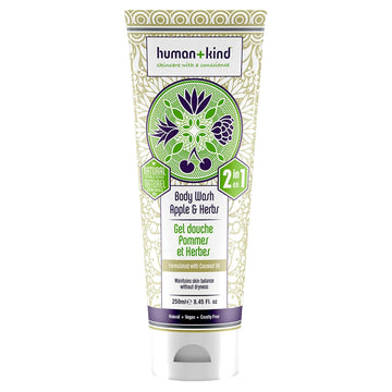 Human+Kind Body Wash | Nourishes Dry Skin With Coconut Oil | Sls-Free, Gentle Enough For Hair & Scalp | Natural, Vegan Skin Care | Grapefruit Scent - 8.45 Fl Oz, 2Count