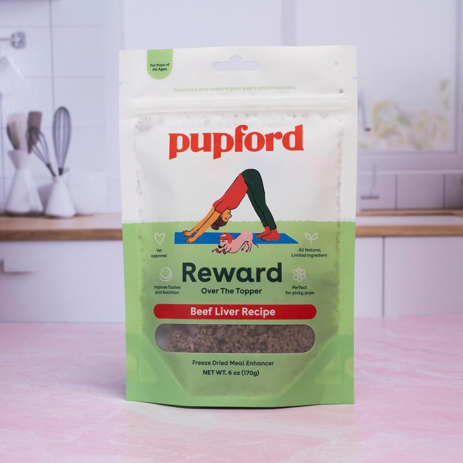 Pupford Over The Topper - Freeze Dried Meal Toppers for Dogs & Puppies of All Ages | Minimal Ingredients, Made in USA | Delicious Food Topper for Picky Dogs, Improve Nutrition & Taste (Beef Liver) : Pet Supplies