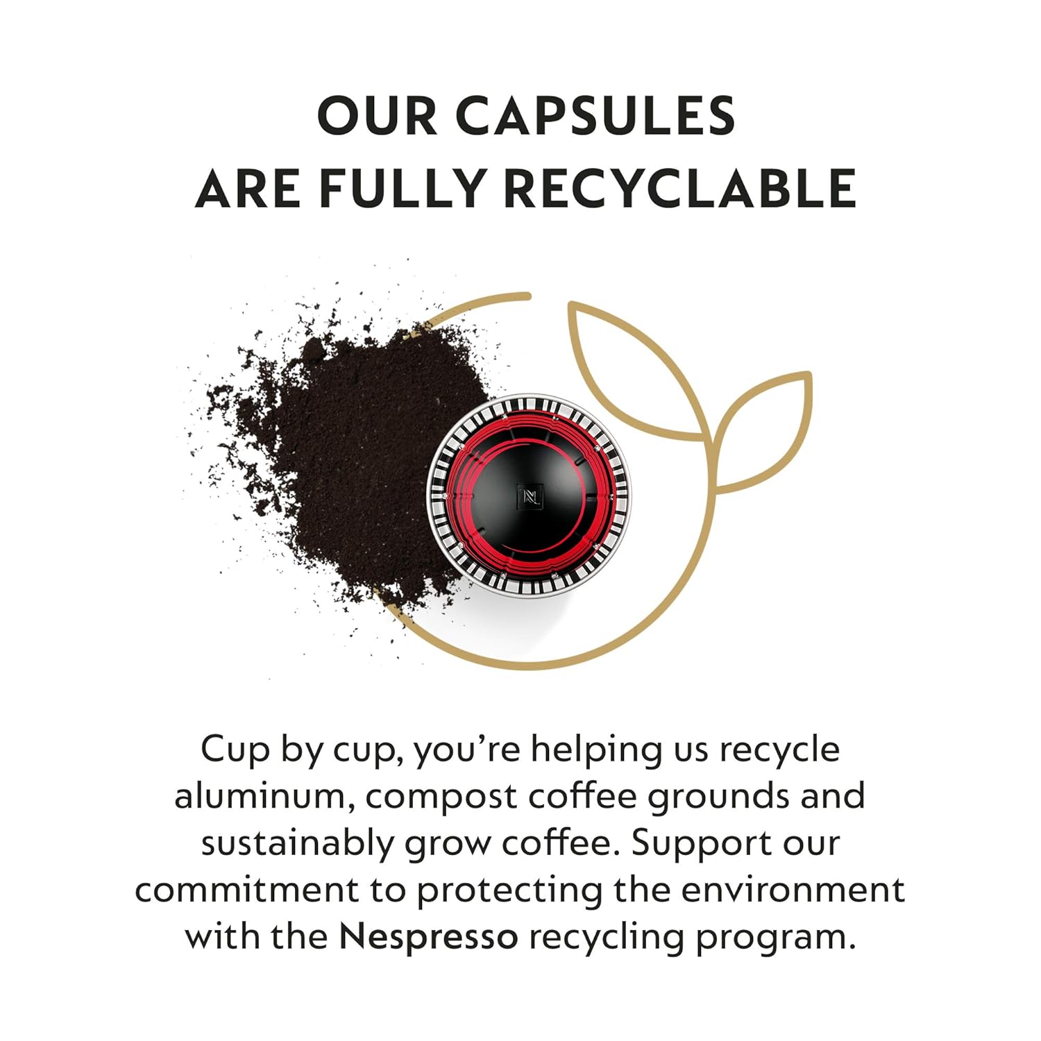 Nespresso Capsules Vertuo, Half Caffeinato, Mild Roast Coffee, 30-Count Coffee Pods, Brews 7.8Oz