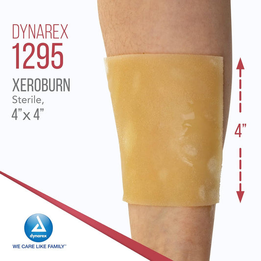 Dynarex Xeroburn Sterile Burn Dressing - Moist Burn Bandages With Cooling Gel For Temporary Relief - Infused With Soothing Tea Tree Oil, Glycerin - 60 Individually Wrapped Travel Patches, 4 Boxes