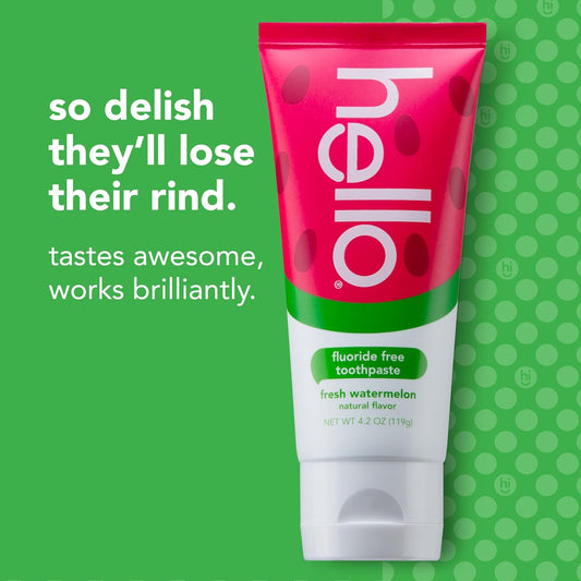 Hello Kids Natural Watermelon Fluoride Free Toothpaste, Vegan & Sls Free