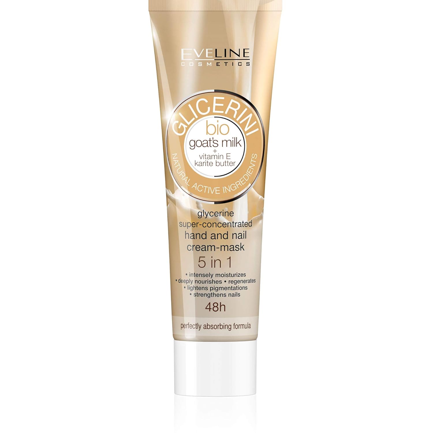 Eveline Glycerine 5 In 1 Bio Goat'S Milk + Vitamin E & Karite Butter Super-Concentrated Hand/Nail Cream Mask
