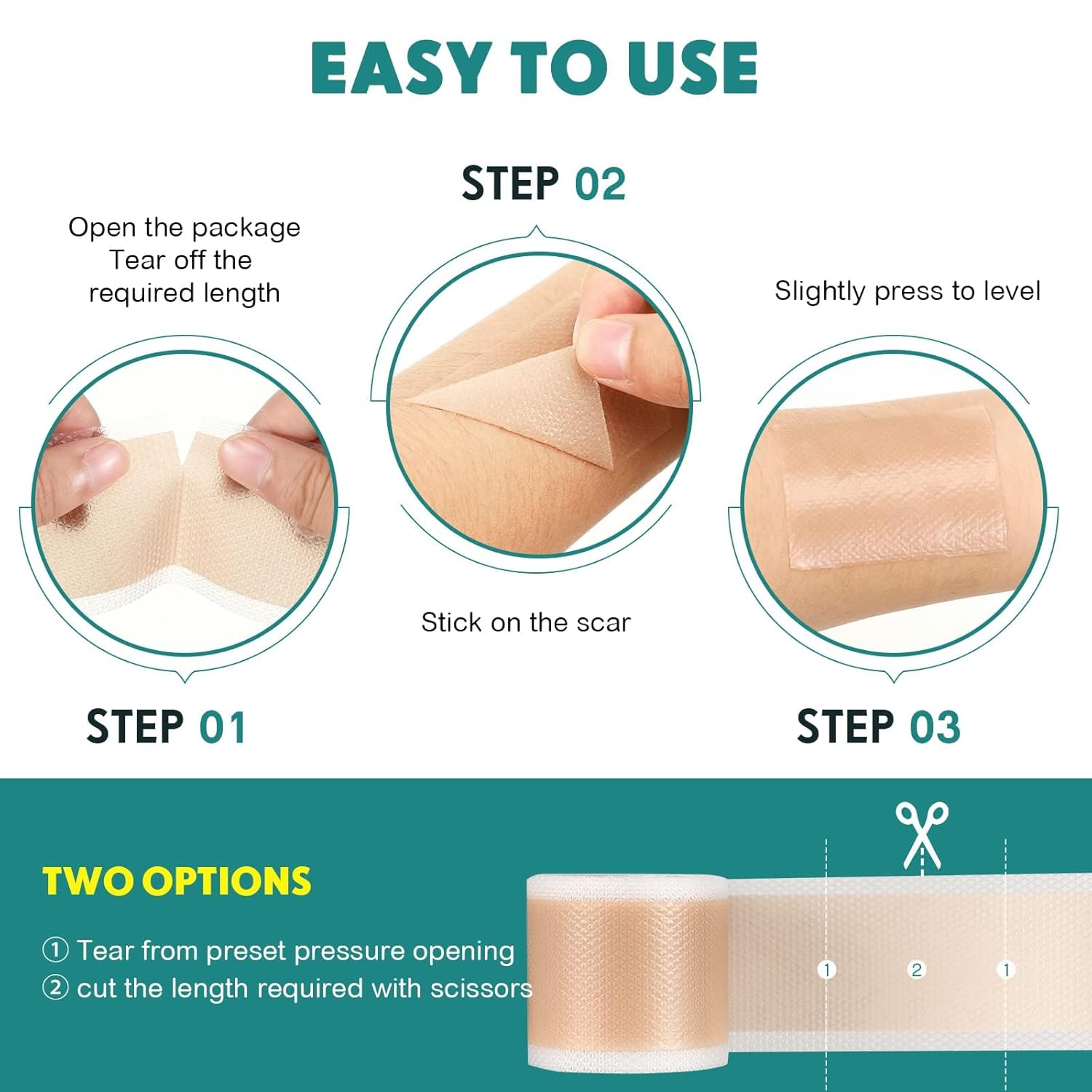 Silicone Scar Sheets, Silicone Scar Tape(1.6” X 120” Roll-3M), Scar Removal Away Patches For Surgical Scars, Keloid Bump, C-Section, Burn Et : Health & Household