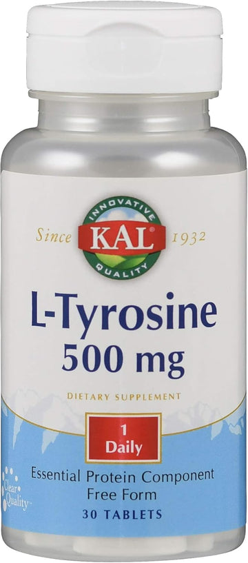 Kal 500 Mg L-Tyrosine Tablets, 30 Count