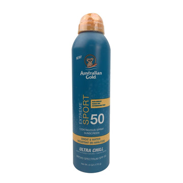 Australian Gold Extreme Sport Continuous Spray Sunscreen Spf 50 (Broad Spectrum/Sweat & Water Resistant/Non-Greasy/Oxybenzone Free/Cruelty Free), Sport - New, Coastal Breeze, 6 Oz