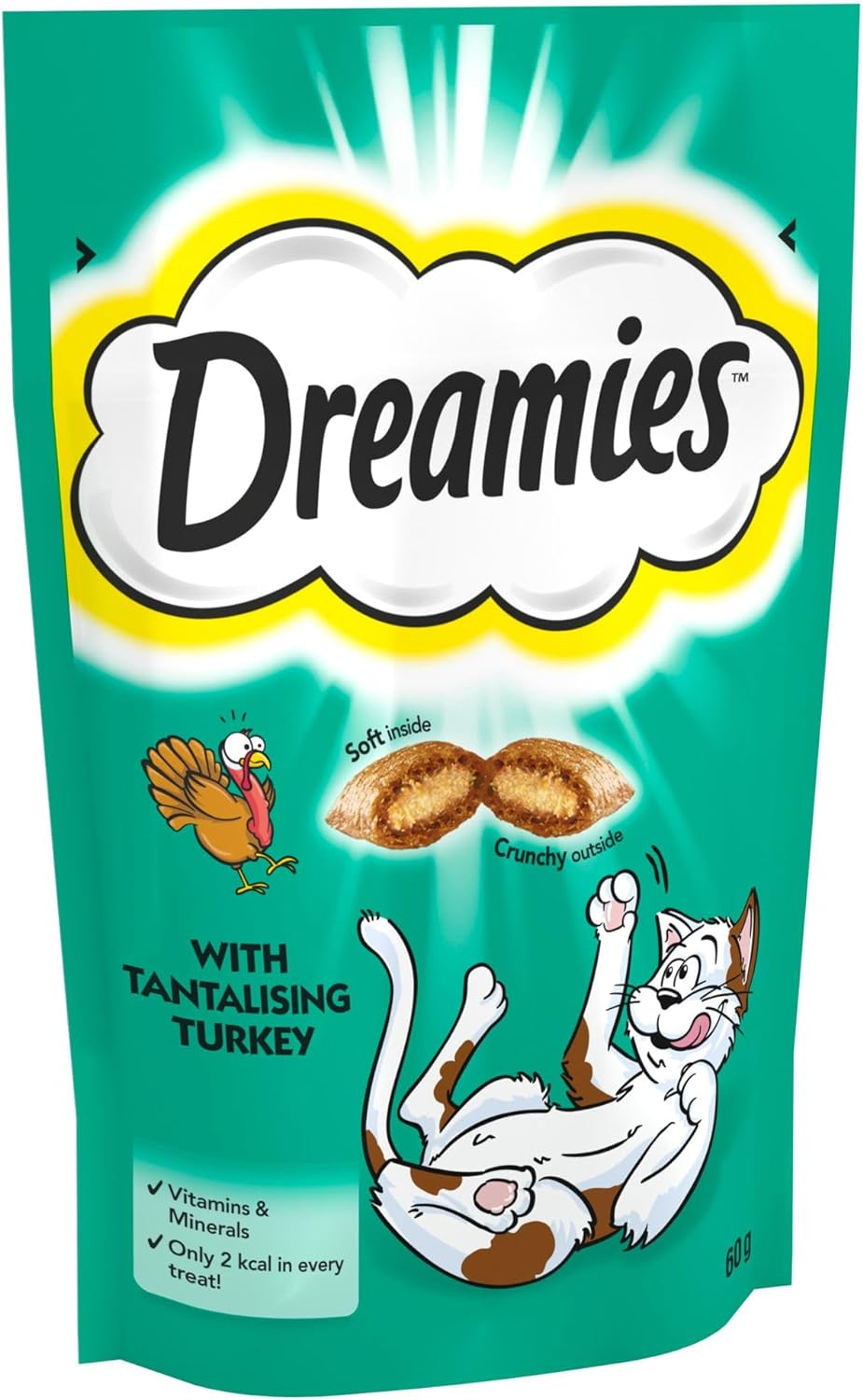 Dreamies Cat Treats, Tasty Snacks with Tempting Turkey, 8 Pouches of 60 g?719033/2276