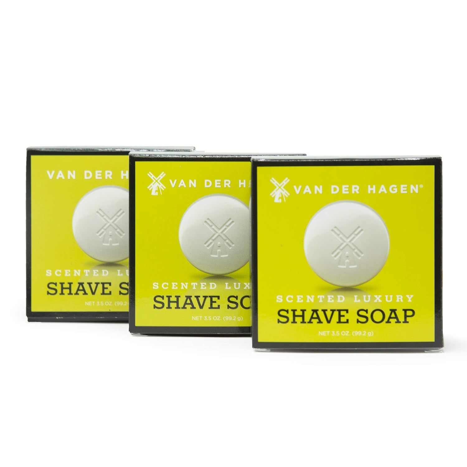 Van Der Hagen Men's Luxury Scented Shave Soap (Pack of 3)