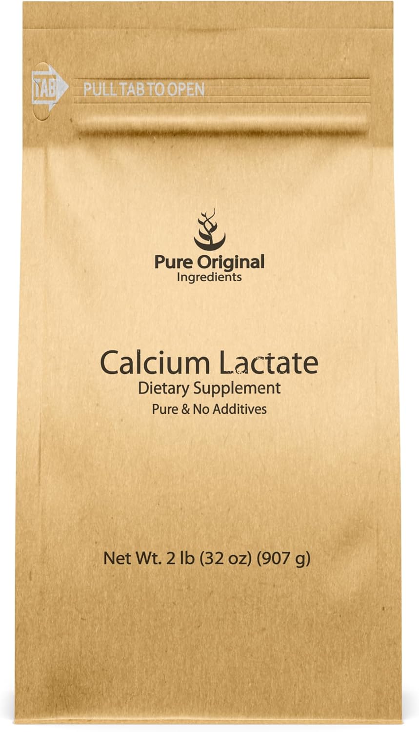 Pure Original Ingredients Calcium Lactate (2 Lb) Calcium Supplement, Electrolyte