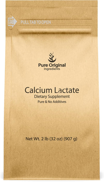 Pure Original Ingredients Calcium Lactate (2 Lb) Calcium Supplement, Electrolyte